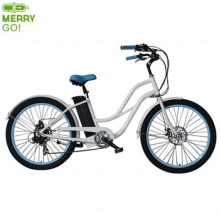 Woman Beach Cruiser White Color Rear Drive Electric Bike